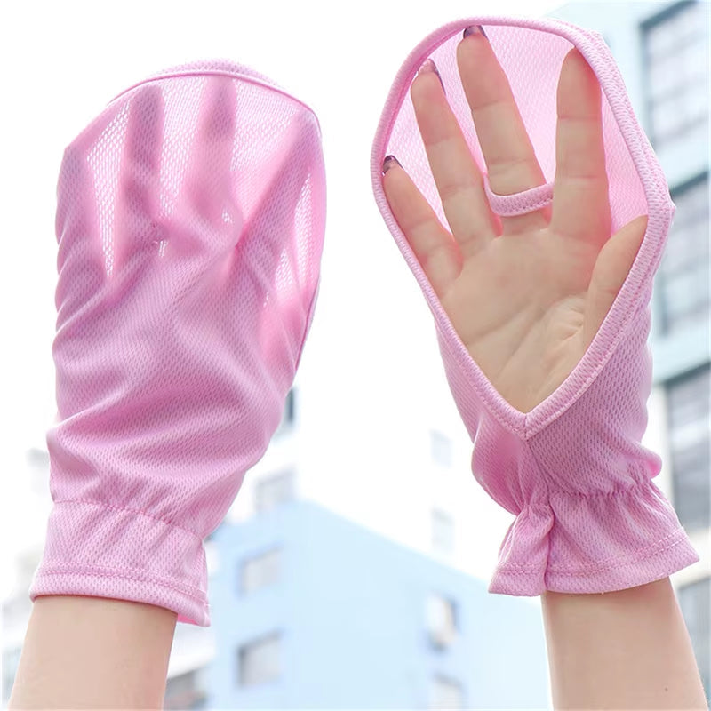 Summer Open-Fingered Short Sunscreen Gloves Sleeve Women Lady Thin Driving Outdoor Riding Gloves Mittens Sun Protection Gloves