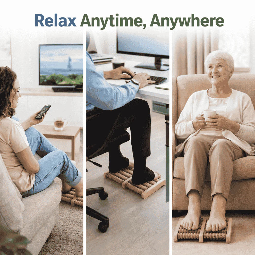 Wooden Foot Massager for Stress & Pain Relief