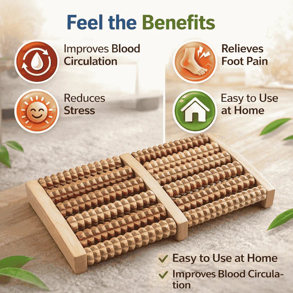 Wooden Foot Massager for Stress & Pain Relief - Product Zone