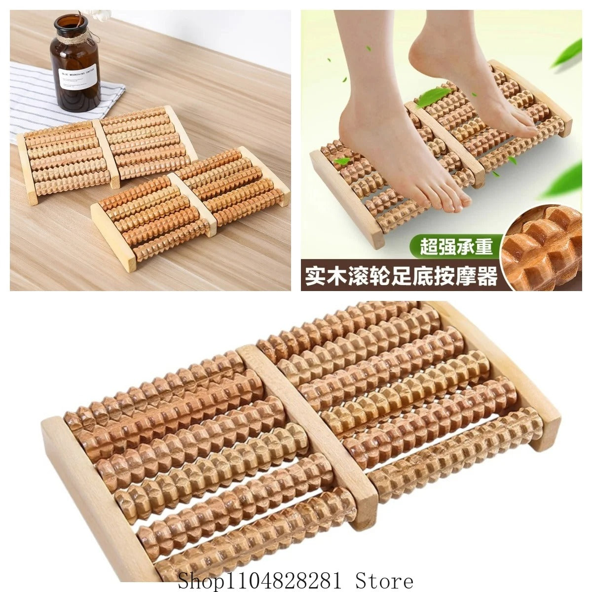 Wooden Foot Massager for Stress & Pain Relief